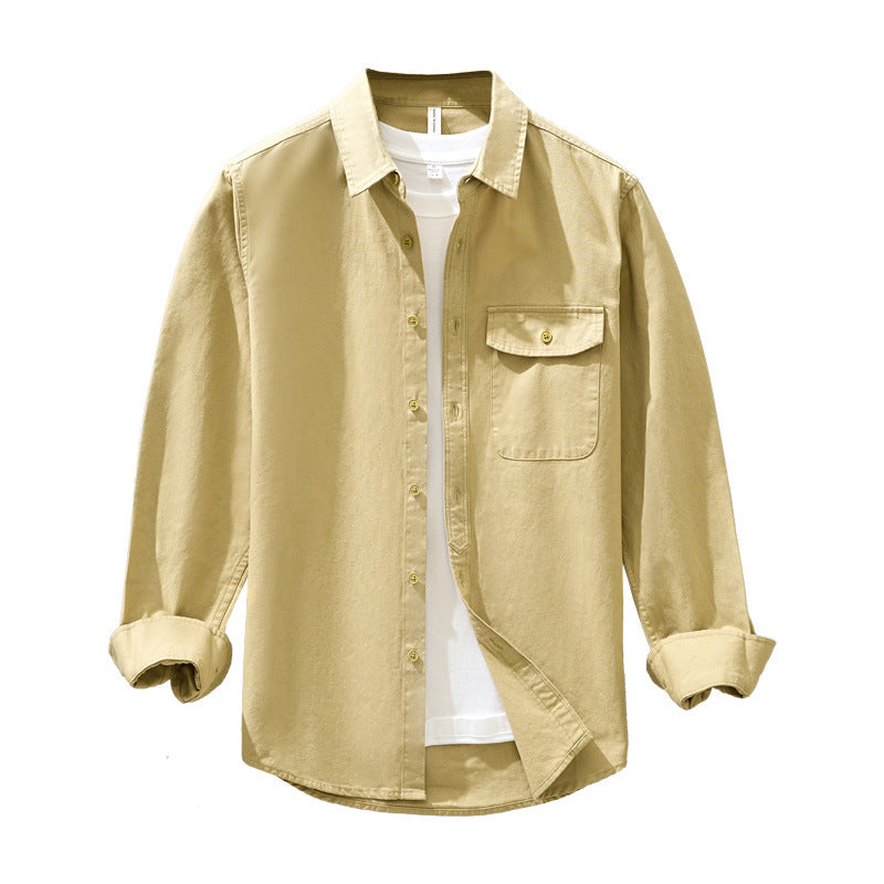 Japanese-style Casual Solid-color Long-sleeve Minimalist Versatile Shirt