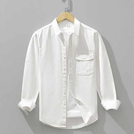 Japanese-style Casual Solid-color Long-sleeve Minimalist Versatile Shirt